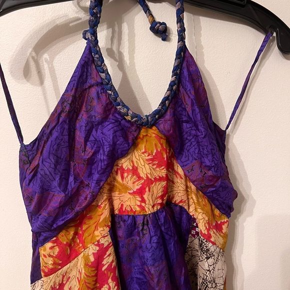 Rich Silky Halter Dress M - Picture 4 of 5